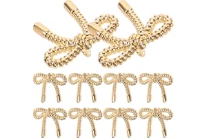 LALAFINA 10pcs Light Gold 25mm Bow Sewing Buttons for Clothes Sweaters Coats Decorative Metal Fasteners