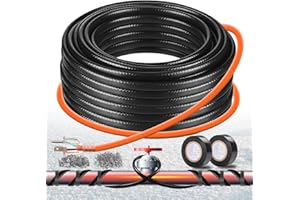 PBPHX 3FT-160FT Heat Tape for Water Pipes,Heating Cable for Pipe Freeze Protection,Water Pipe Insulation/Roof Snow De-Icing,Deicing Heating Cable,with Mounting Buckle (80FT)