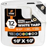 Heavy Duty White Poly Tarp 10' X 10' - Multipurpose