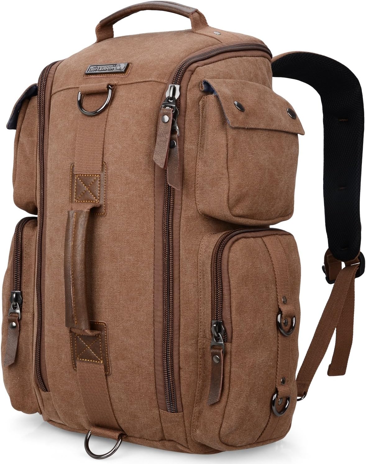 Wshihaom PU Leather Travel Backpack Rucksack For Casual Travel Business Hiking Outdoor 6662
