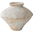 CozyWel Handmade Rustic White Ceramic Vase Decorative Flower Vase, Textured Pottery Vase for Centerpieces, Kitchen, Living Room, Bedroom Decor Gifts