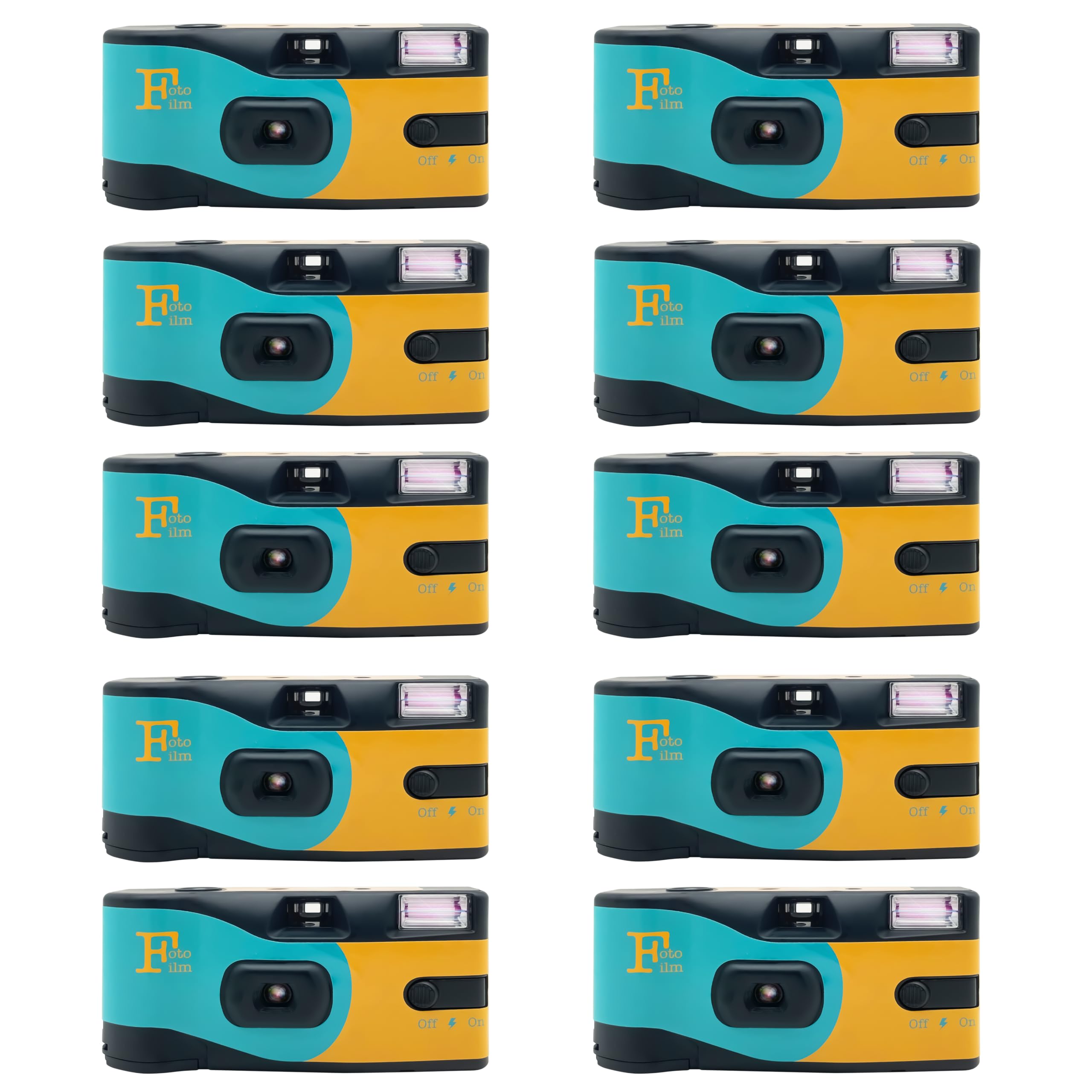 Fotofilm Pro Disposable Camera Single Use Film ISO 400 27 Exposure Flash - 10 Pack Bulk for Weddings, Birthdays and Parties!