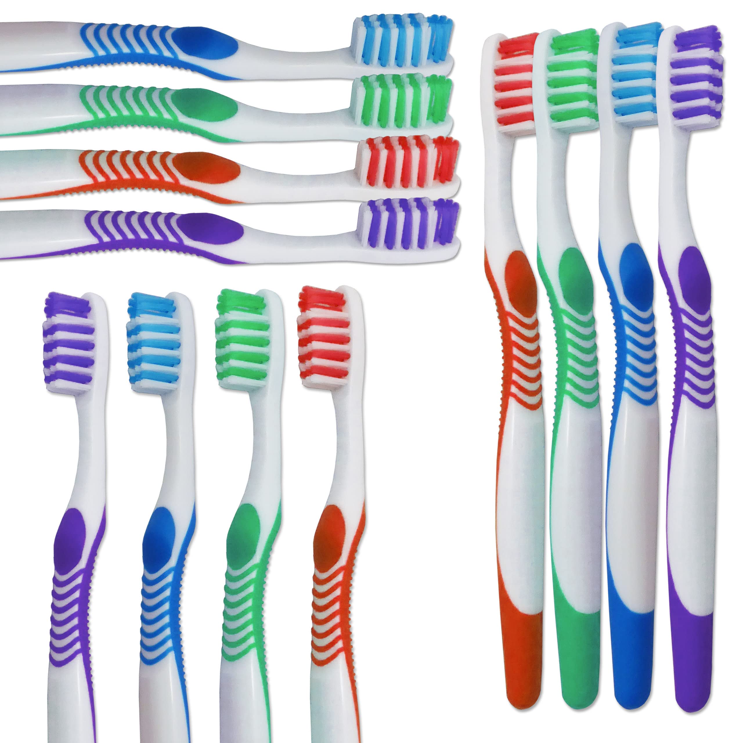 Family Toothbrushes x 20 ~ Bulk Pack of 20 Colours for Adults ~ Medium Soft Bristles