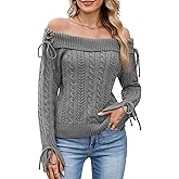 ZAFUL Women's Cropped Knit Sweater Boat Neck Long Sleeve Pullover Jumper Top