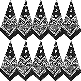 NACHLYNN 10/20pcs Paisley Bandanas Assorted Bandanas Cowboy Polyester Headbands Square Scarf Headwear