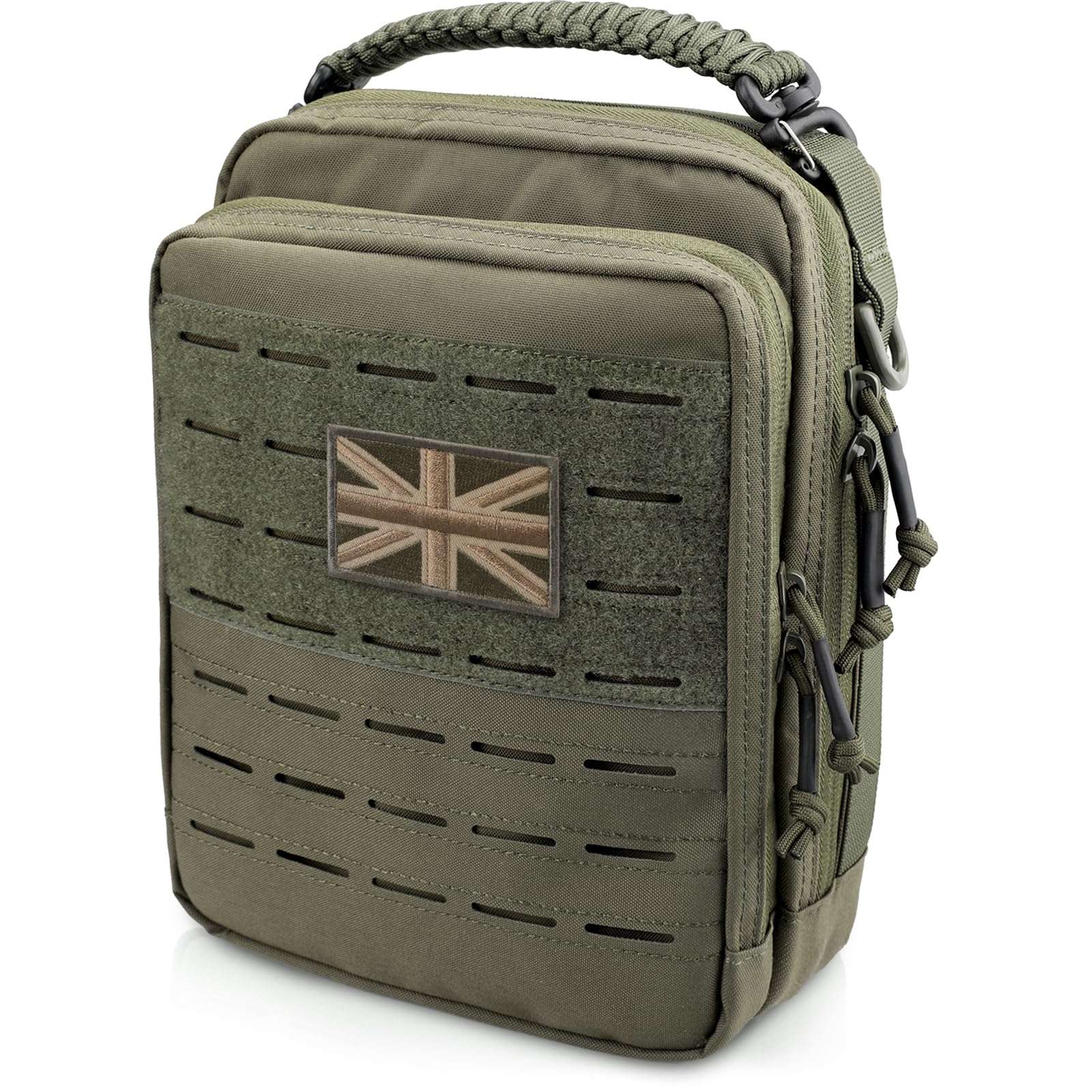 WYNEX Tactical Molle Admin Organizer, Utility EDC Modular Tool Pouch of Double Layer Design Medical EMT Attachment Bag with Elastic Webbing Insert Panel