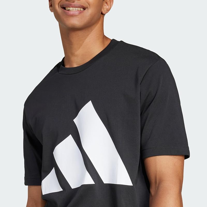 Uomo Essentials Big Logo Single Jersey Shirt, Black/White, M — foto 7 di 8
