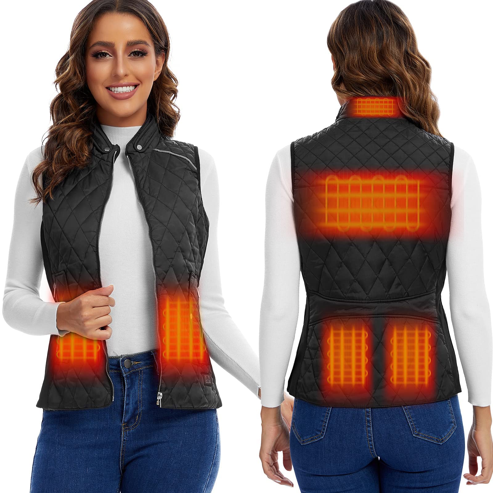 tomilk Heated Vest Women Rechargeable with Battery Pack included Slim fit Electric heated coat,Women's Heated Vests