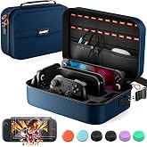 COOWPS for Nintendo Switch 2 Case, 2-Pack Screen Protectors, 6 Thumb Grips | 20 Game Slots, Hard Shell Full Protection, Portable Travel-Friendly, Water-Resistant, for Dock &amp; Pro Controller Accessories