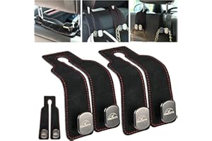 Tinlucys Car Seat Headrest Hook 2 Pack,Purse Hook for Universal Vehicle,Bag Holder Hook for Car,Handbag Suede Purse Coat Fit for Car Accessories Black