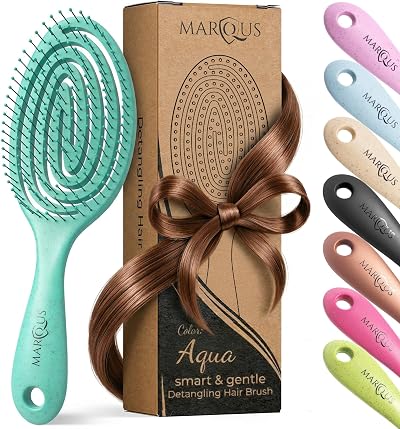 marQus Detangling Hair Brush Bio-friendly No-Pull No-Pain Aqua