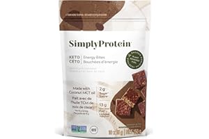 Simply Protein Chocolate Coconut Keto Energy High Protein Snack Bites, 150g Bag, Gluten Free, Fibre Rich Protein Snack