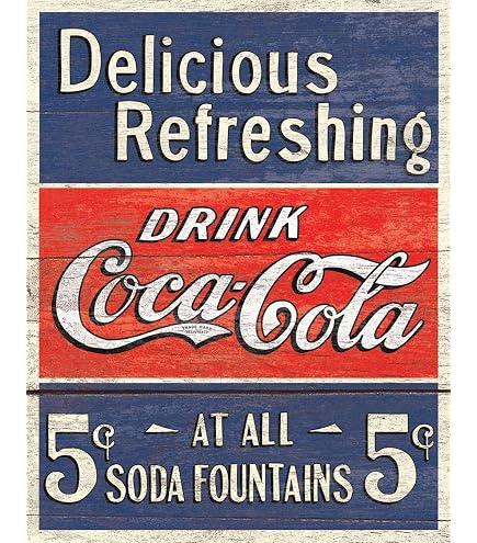 Amazon.com: Desperate Enterprises Coca Cola Dancing Can Tin Sign