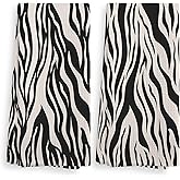NOQL Zebra Print Kitchen Towels and Dishcloths Set of 2, Black and Beige Stripes Decorative Towels, Wild Animal Skin Drying Cloth Hand Towels for Modern Bathroom Kitchen Decor, 16×24 Inches