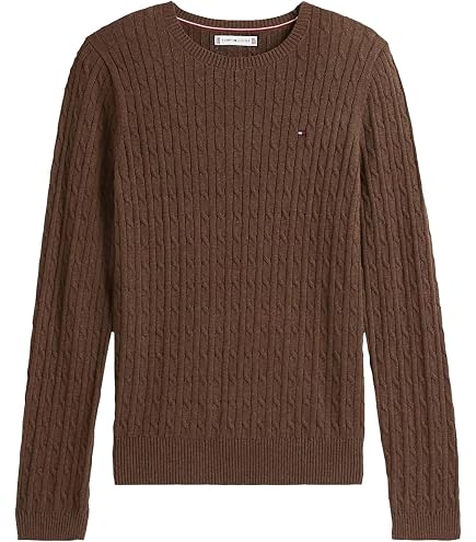 Tommy Hilfiger Womens Crew Neck Cable Knit Sweater (XS, Sand 034