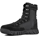 FREE SOLDIER Men's Work Tactical Boots 8 Inches Lightweight Combat Boots Durable Suede Leather Military Boot Desert Boot
