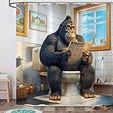 Wegklazax Gorilla Shower Curtain Funny Shower Curtain Fun Shower Curtains for Bathroom Monkey Shower Curtain Set with 12 Hooks Funny-05 72×72 Inches