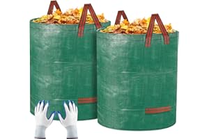 2 Pack Leaf Bags Yard Waste Bags 80 Gallons Reusable Heavy Duty Patio Garden Bags, Ikayas Outdoor Garden Bags Lawn Bags