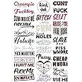 Kink Ink 30 Temporary Tattoos Adult Sexy Naughty Hardcore Words and Phrases, Long Lasting Semi Permanent Small to Medium Sized Fake Tattoos for Men and Women on A4 Sheet