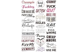 Kink Ink - 30 x Hardcore Words and Phrases Temporary Tattoo Kinky Sticker