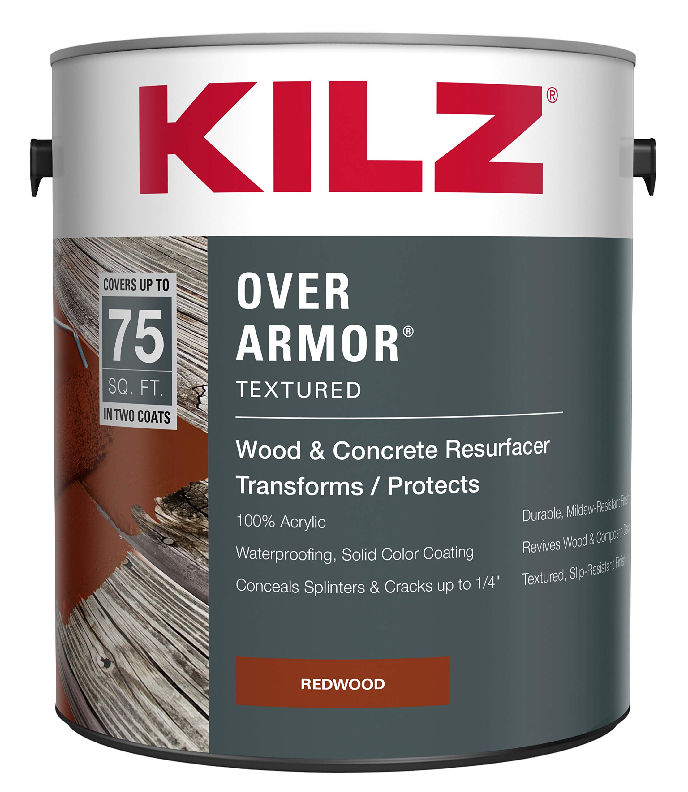 KILZ Over Armor Textured Wood/Concrete Coating, 1 gallon, Redwood Buy