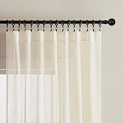 Joydeco Sheer Curtains 84 Inches Long, White