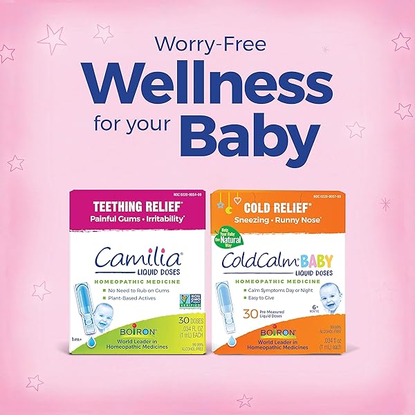 BOIRON CAMILIA TEETHING DROPS FOR DAYTIME AND NIGHTTIME RELIEF OF PAINFUL OR SWOLLEN GUMS AND IRRITABILITY IN BABIES – 30 COUNT