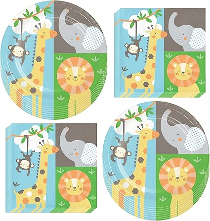 safari baby shower plates and napkins