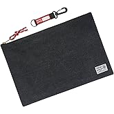 Rough Enough Important Document Storage Bag File Folder Organizer Pouch with Zipper Black Waxed Canvas Water Repellent for Travel Office Home