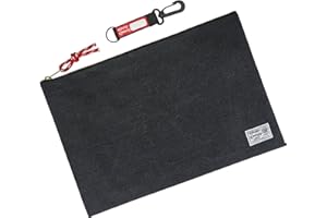 RE ROUGH ENOUGH Rough Enough Important Document Storage Bag File Folder Organizer Pouch with Zipper Black Waxed Canvas Water Repellent for Travel Office Home