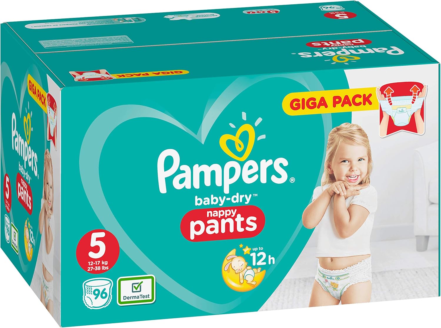 Pampers Baby Dry Nappy Pants, Pack of 96, White, Size 5 (Pack of 96) - Image 4