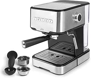 Lacor 69256 - Cafetera espresso con 2 salidas de café y función de  calentar/espumar la leche, apta para café molido y cápsulas ESE, 21x26'5x30  cm : Amazon.es: Hogar y cocina