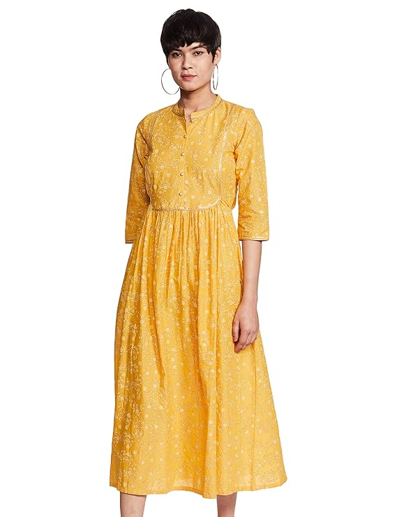 Buy Aurelia Cotton Pleated Dress at Amazon.in