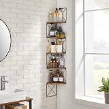 VASAGLE Corner Shelf Wall Mounted 5 Tier Rustic Brown Black LLS851B01 view 4