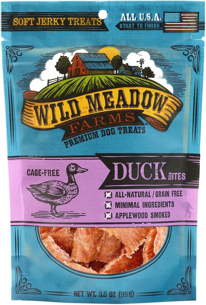 Duck Bites (Soft Jerky) by Wild Meadow Farms - U.S.A. Made and Sourced All-Natural Dog Treats (3.5 oz)