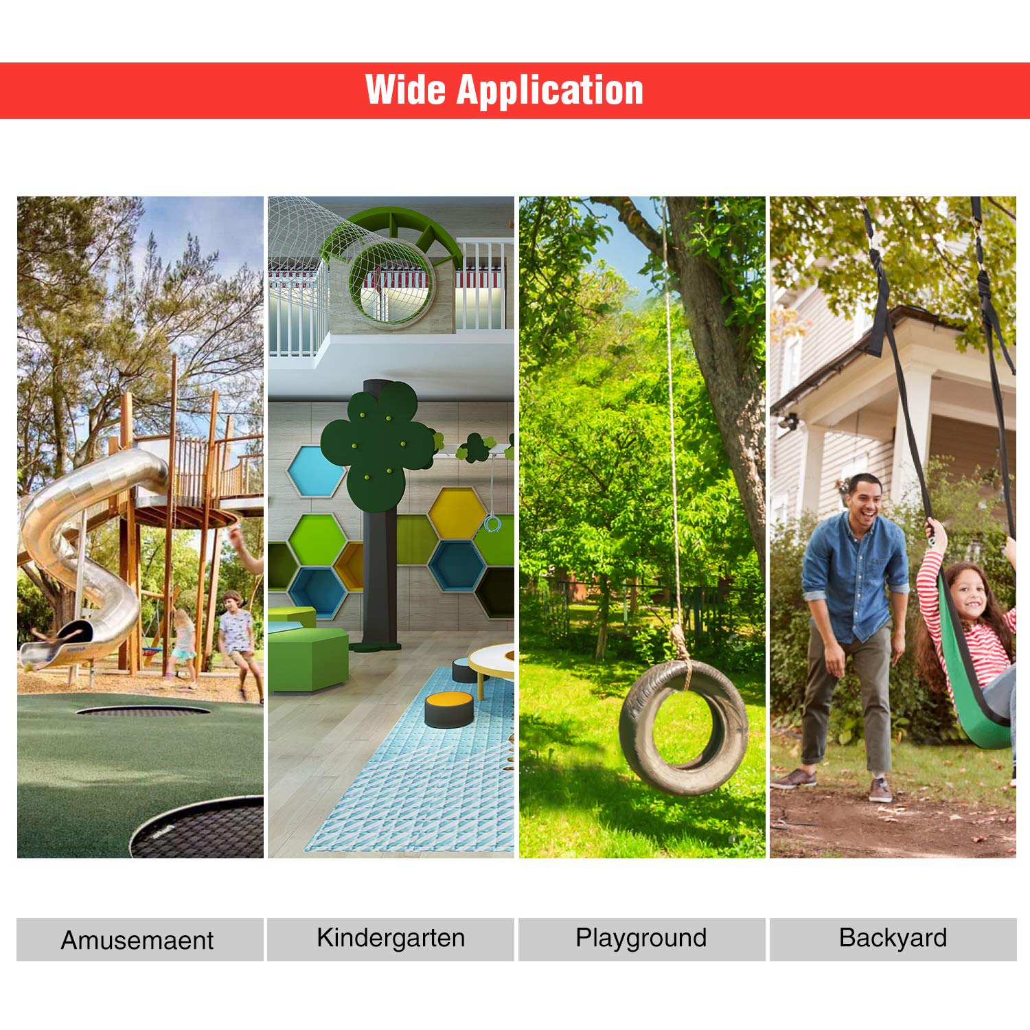 RedSwing Climbing Cargo Net for Kid Outdoor, Climbing Net Swingset for Playground, Kids Climbing Cargo Net Rope Ladder for Ninja Warrior Obstacle Course, Outdoor Treehouse