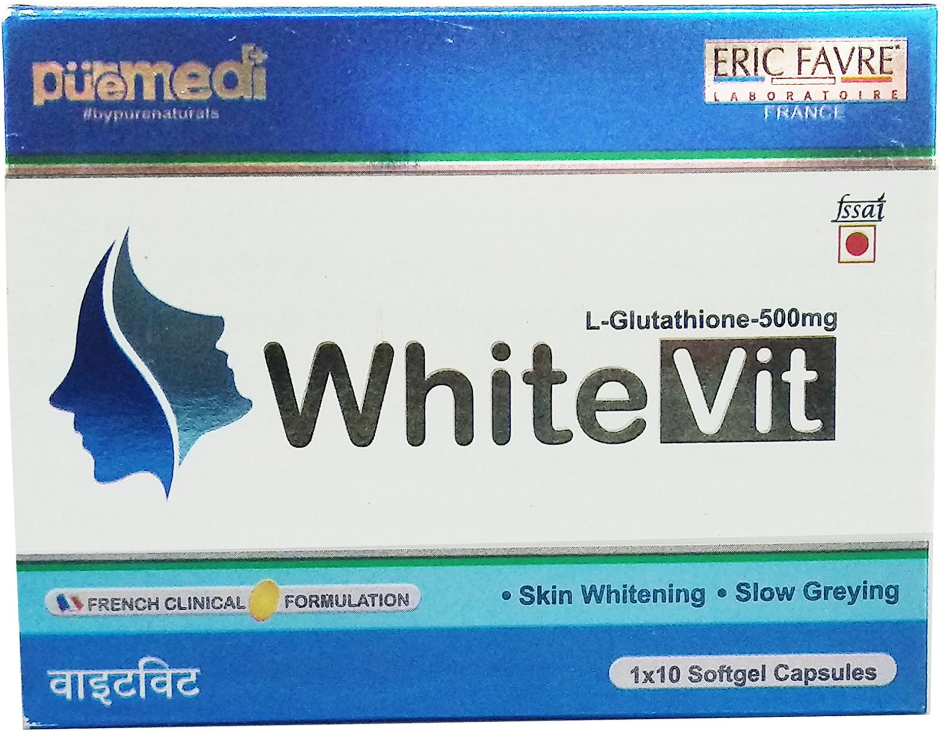 Puremedi Whitevit Skin Whitening Supplement Softgel Capsules (1x10 Strip)