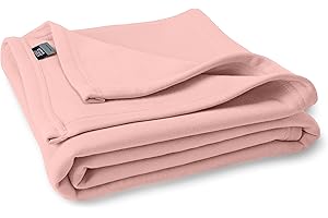 MV Sport Lightweight Sweatshirt Blanket Throw – Breathable Oversized Fleece Knit for Summer, Couch, Bed, Travel, Beach, and Outdoors – Soft and Cozy Light Weight Blanket 54" x 84" Cameo Pink