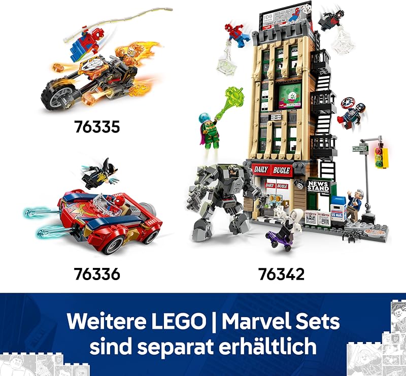 | Marvel Großer Showdown: Spider-Man vs. Sandman - Spiderman Spielzeug mit 3 Minifiguren - Spider Man, Venom und Sandma - Kinder Geschenk für Jungen ab 9 Jahren, Mädchen und Fans - 76334