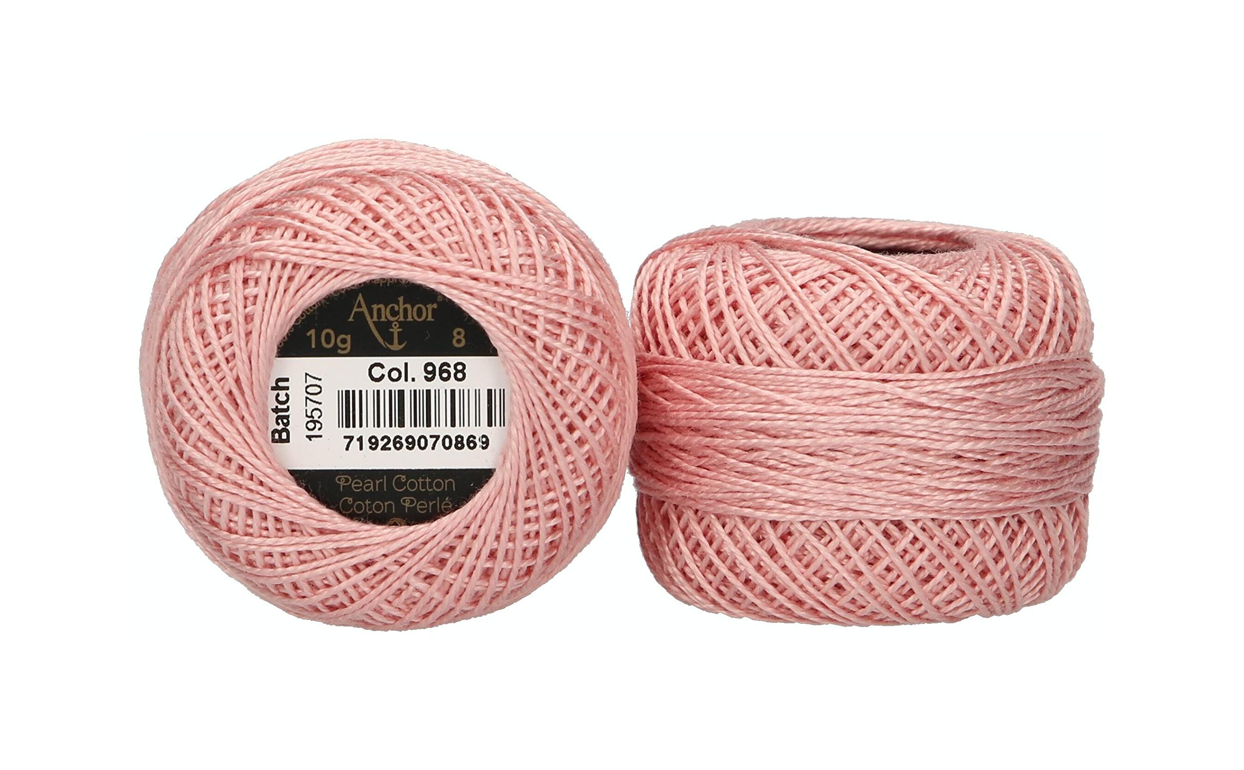 Anchor 4591008-00968 Embroidery Thread, 100% Cotton, Opal, Thickness 8, 82 m, 16 g