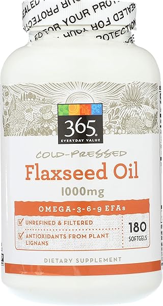 365 EVERYDAY VALUE, FLAXSEED OIL, 180 CT