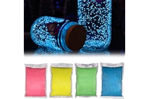 4Pcs Glow in the Dark Sand Reusable Luminous Aquarium Sand DIY Decorative Gravel for Home Fairy Garden, Random Color..