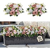 VEVOR Flower Ball Arrangement Bouquet 10PCS, 9.5-Inch Diameter Artificial Flower Balls Wedding Table Centerpieces, Faux Rose Arrangements for Wedding Centerpiece Home Decoration, Pink and White Roses