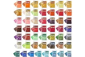 NOSTOSON Mica Powder for Epoxy Resin, 50 Colors Pearlescent Pigment Powder for Soap Making/Epoxy Resin/Lip Gloss/Slime/Candle Making