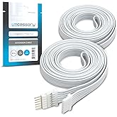 Litcessory Extension Cable for Philips Hue Lightstrip Plus (3.3ft, 2 Pack, White - Micro 6-PIN V4)