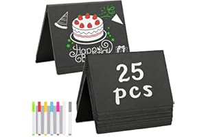 25PCS Mini Chalkboard Food Labels for Party Buffet,Reusable Reserved Table Signs Small Price Display Signs for Weddings, Birt