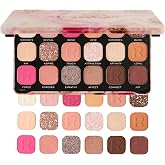 Revolution Beauty, Forever Flawless Eyeshadow Palette, 18 Pigmented Shades, Neutral &amp; Pink Pressed Powder Mattes, Shimmers, Glitters, Affinity, 15 X 0.04 Oz.