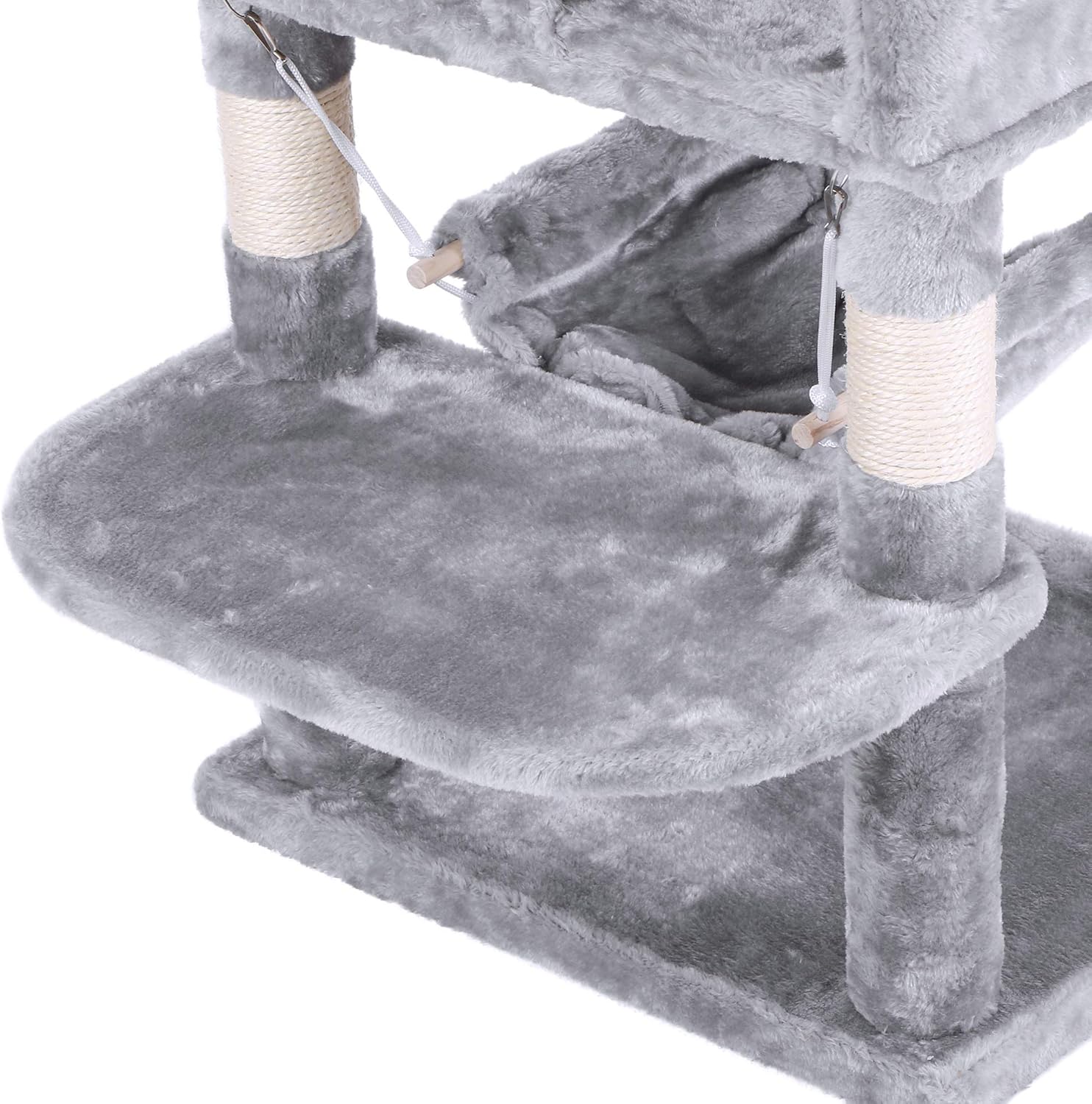 BEWISHOME Cat Tree 66.3 Inch Multi-Level Large Cat Tower with Plush Top Perches, Sisal Scratching Post Cat Play house Kitty Activity Center MMJ14L : Pet Supplies
