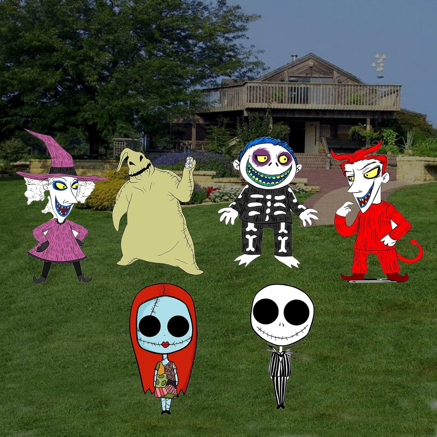 Yard Signs - 6Pcs Nightmare Party Yard Sign For Outdoor Lawn Garden Halloween Decoration Christmas Party Sign Glow In the Dark