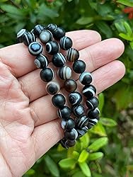 GAF TREASURES Banded Agate Matt Crystal Bead